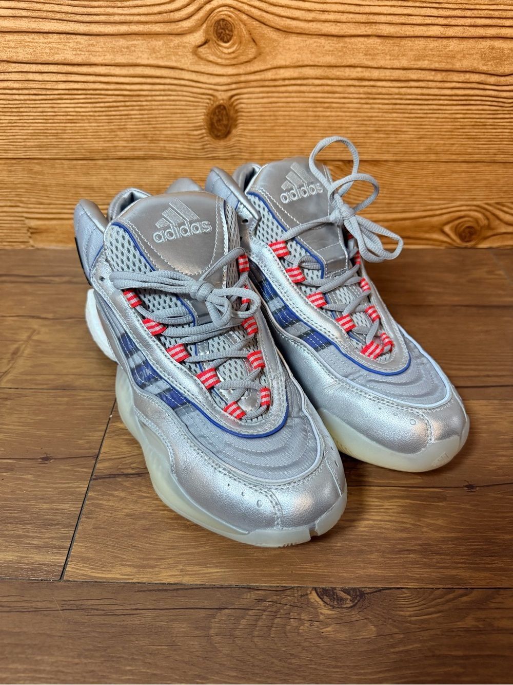 Adidas Mens 98x Crazy BYW Shoes Size 9 Silver 90s EF5537 Basketball Sneakers
